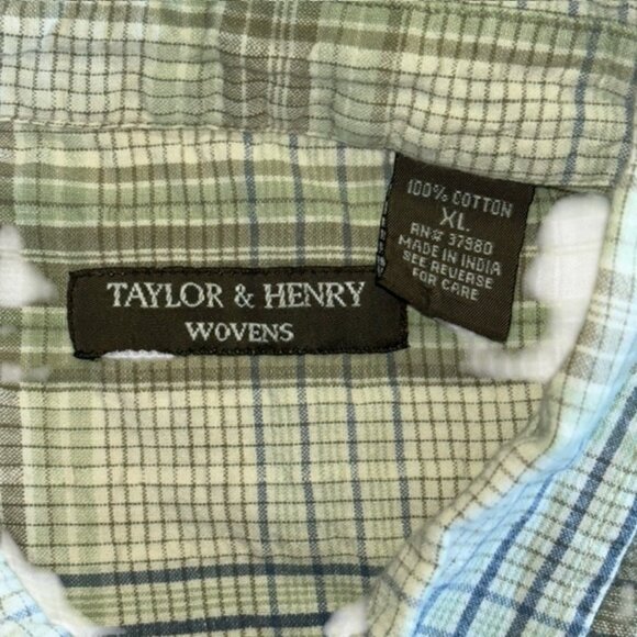 TAYLOR & HENRY WOVENS 100% COTTON XL Short Sleeve Button Front Shirt - Picture 4 of 8
